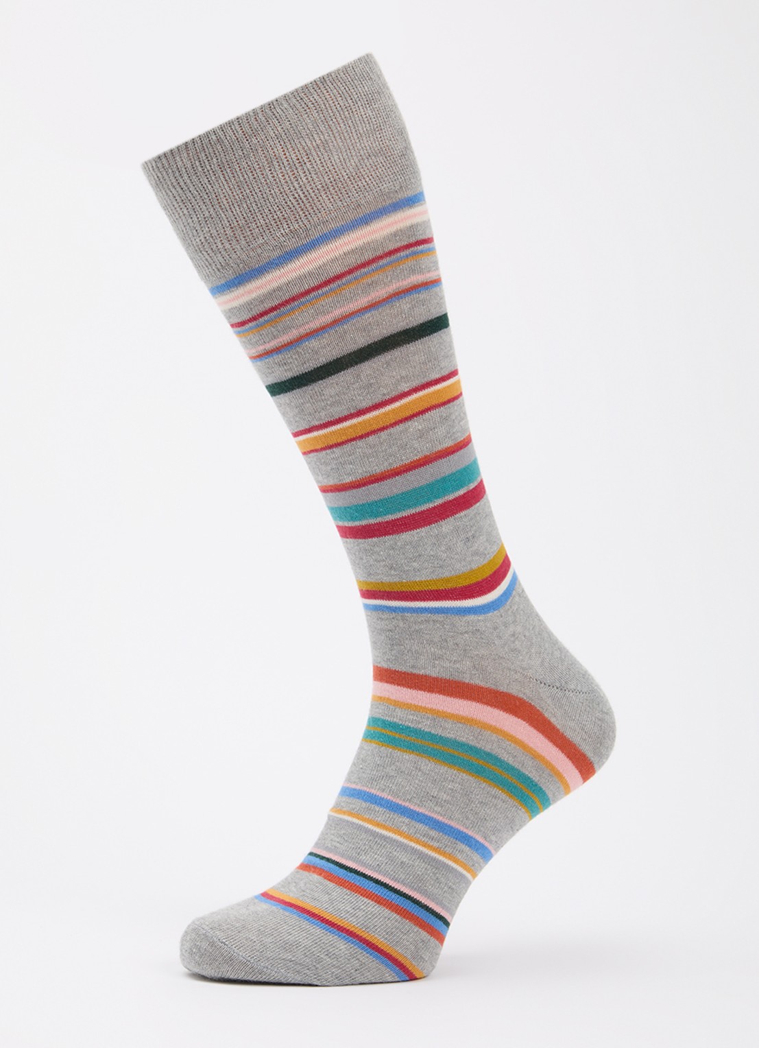 Paul Smith Sokken in katoenblend met streepprint - detail grijs