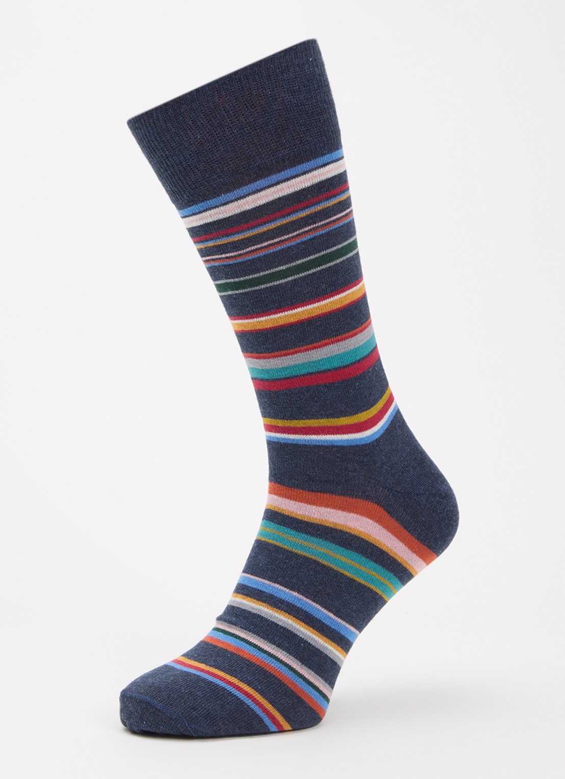 Paul Smith Sokken in katoenblend met streepprint - detail donkerblauw