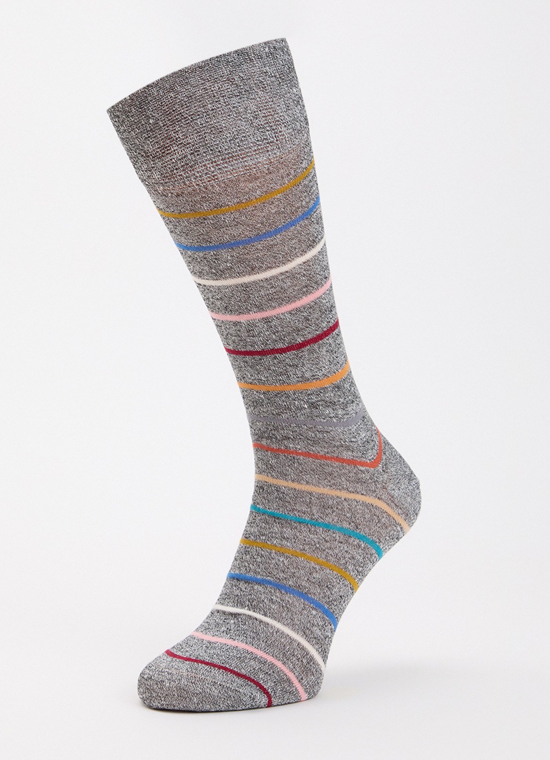 Paul Smith Sokken in linnenblend met streepprint - detail 3 grijsmele