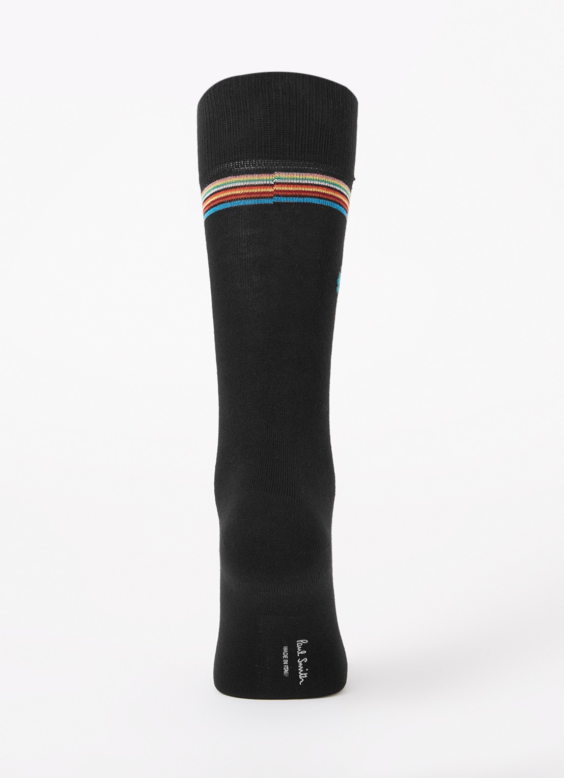 Paul Smith Sokken met borduring en streepprint - voorkant 2 zwart