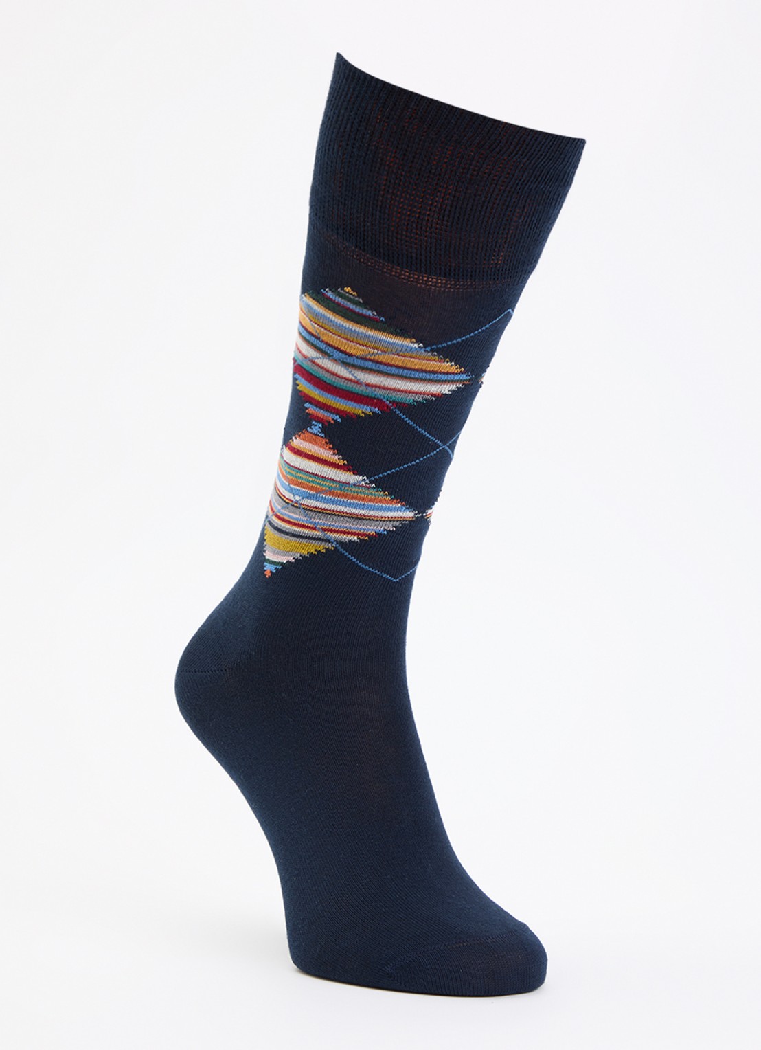 Paul Smith Sokken met ruitdessin - voorkant donkerblauw