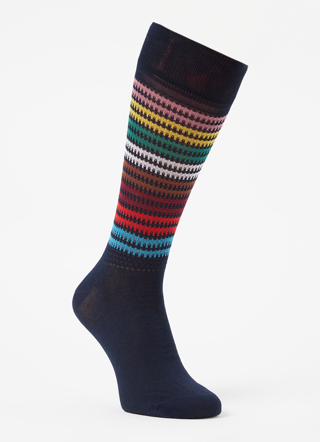 Paul Smith Sokken met streepprint - voorkant 2 blauw