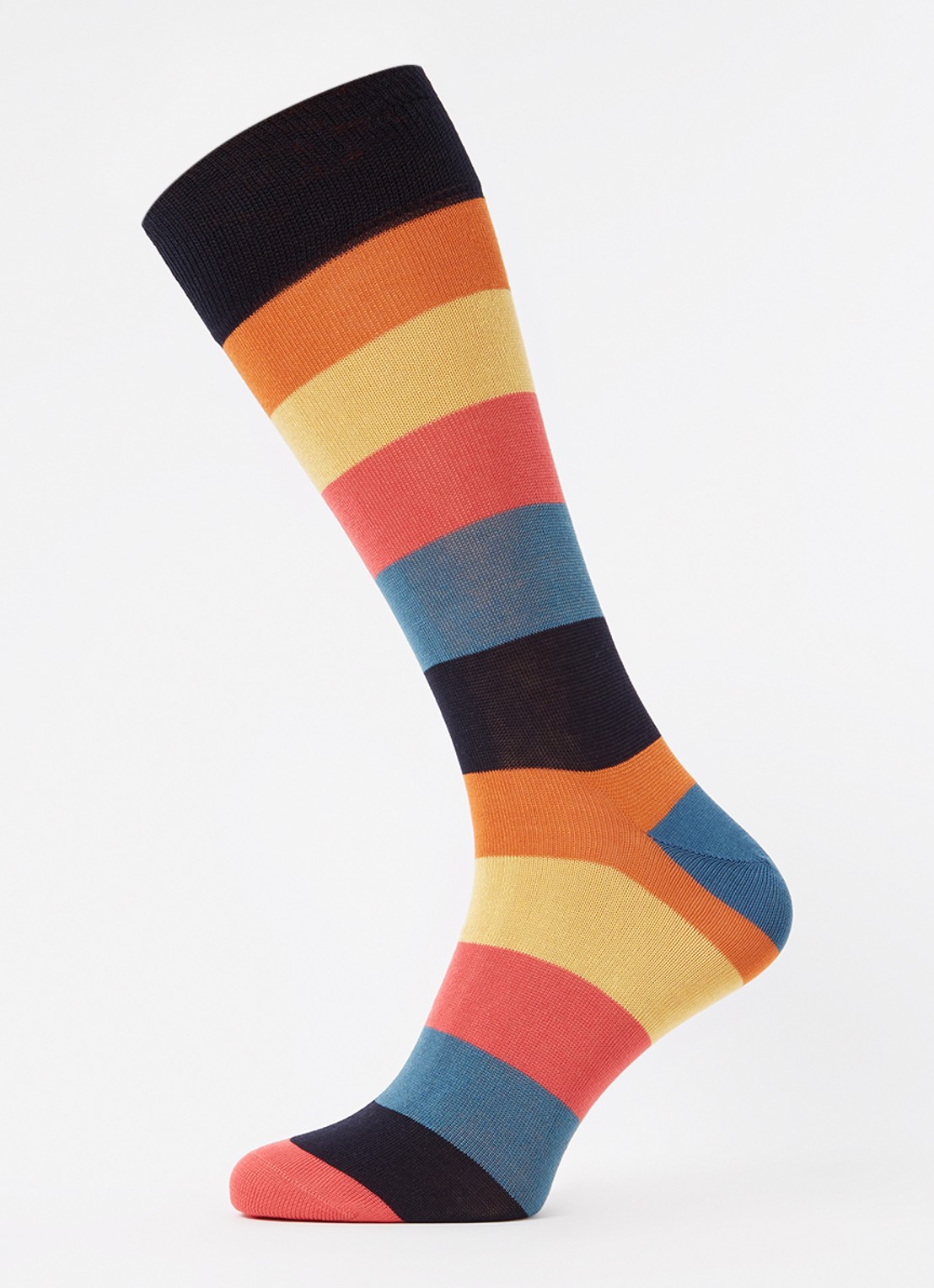 Paul Smith Sokken met streepprint  - detail 3 geel