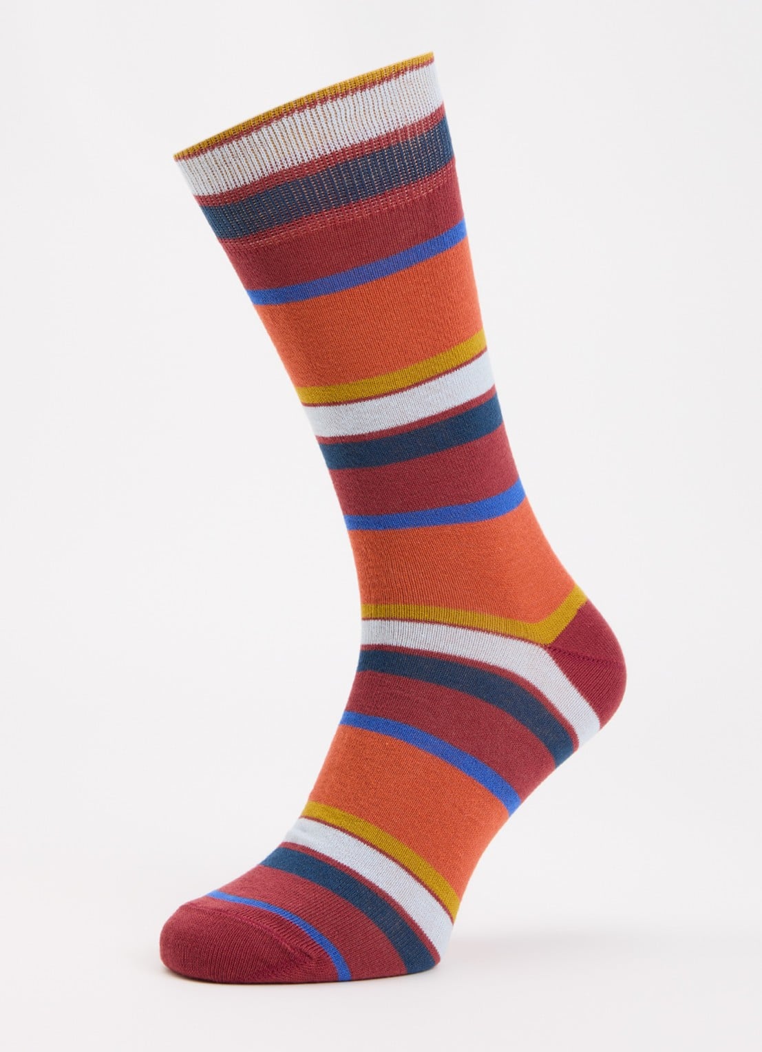 Paul Smith Sokken met streepprint  - detail steenrood