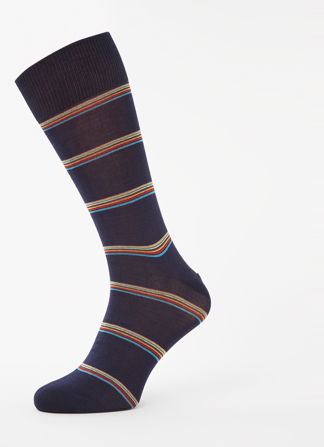 Paul Smith Sokken van  katoen met streepprint  - detail donkerblauw