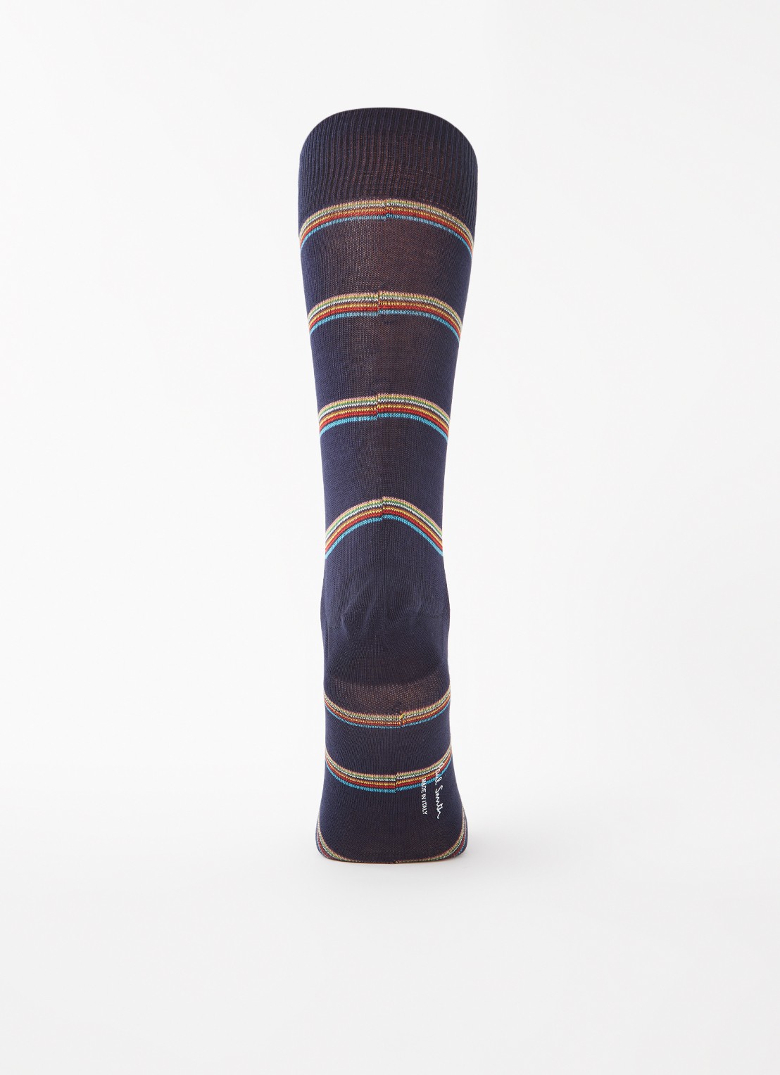 Paul Smith Sokken van  katoen met streepprint  - voorkant 3 donkerblauw