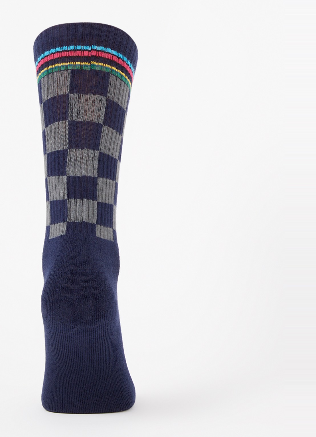 Paul Smith Sportsokken in  katoenblend met ruitdessin - voorkant 3 blauw