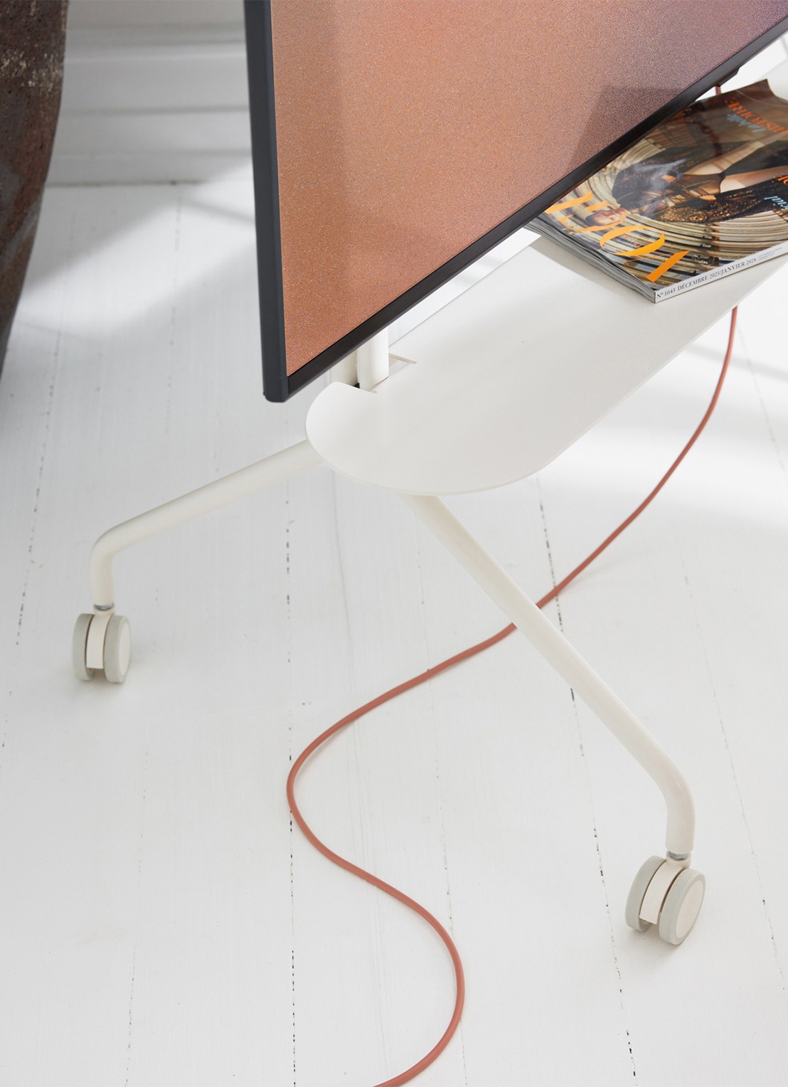 Pedestal Pipe plank voor TV standaard 99 cm - voorkant 3 ivoor