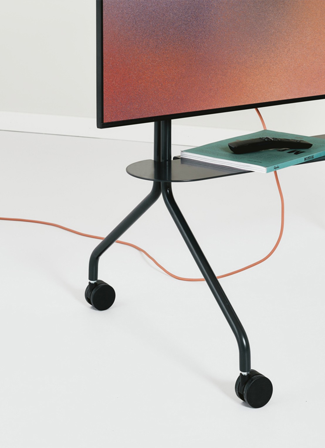 Pedestal Pipe plank voor TV standaard 99 cm - voorkant 2 zwart