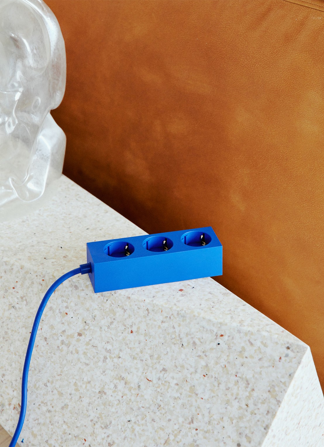 Pedestal Power Bar stekkerdoos 5 meter - voorkant 7 blauw