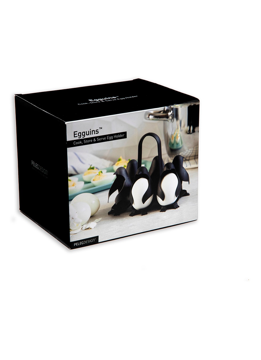 Peleg Design Egguins eierhouder  - voorkant 4 zwart