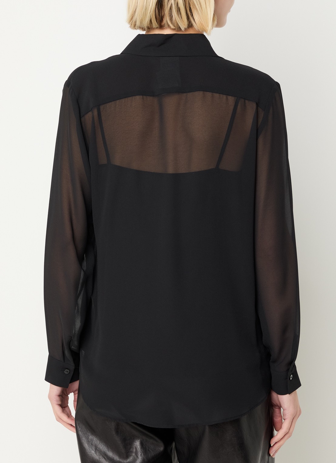 Pennyblack Agone semi-transparante blouse met strass - achterkant 3 zwart