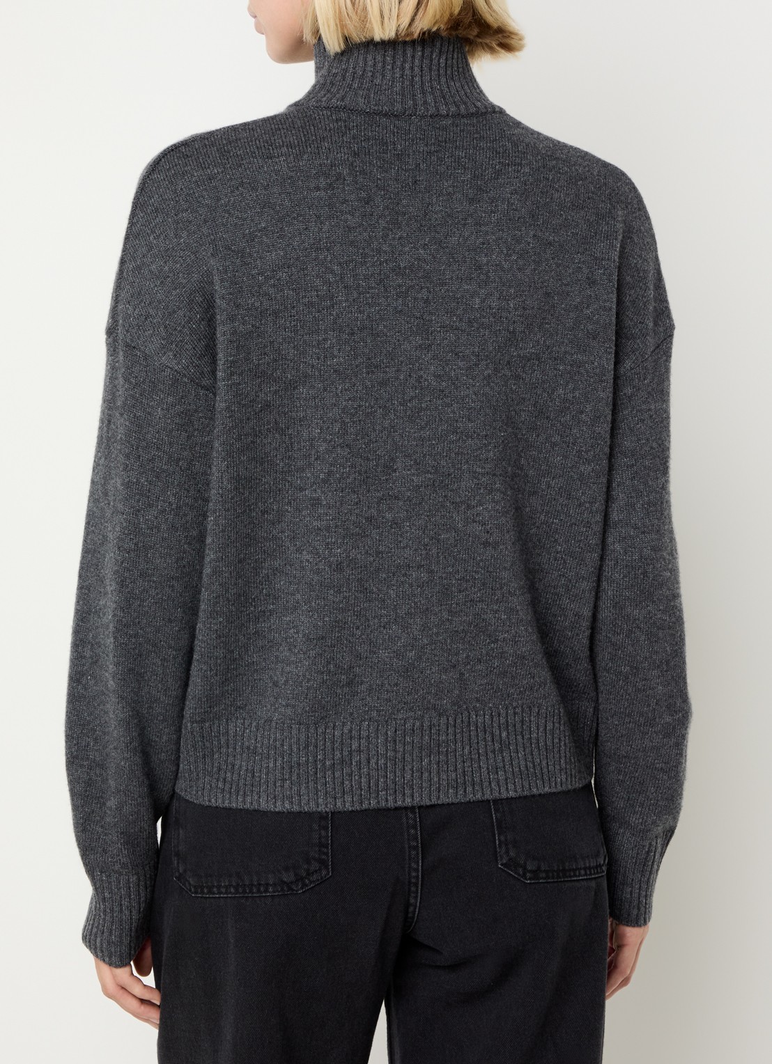 Pennyblack Antares fijngebreid vest in wolblend - achterkant 4 donkergrijs