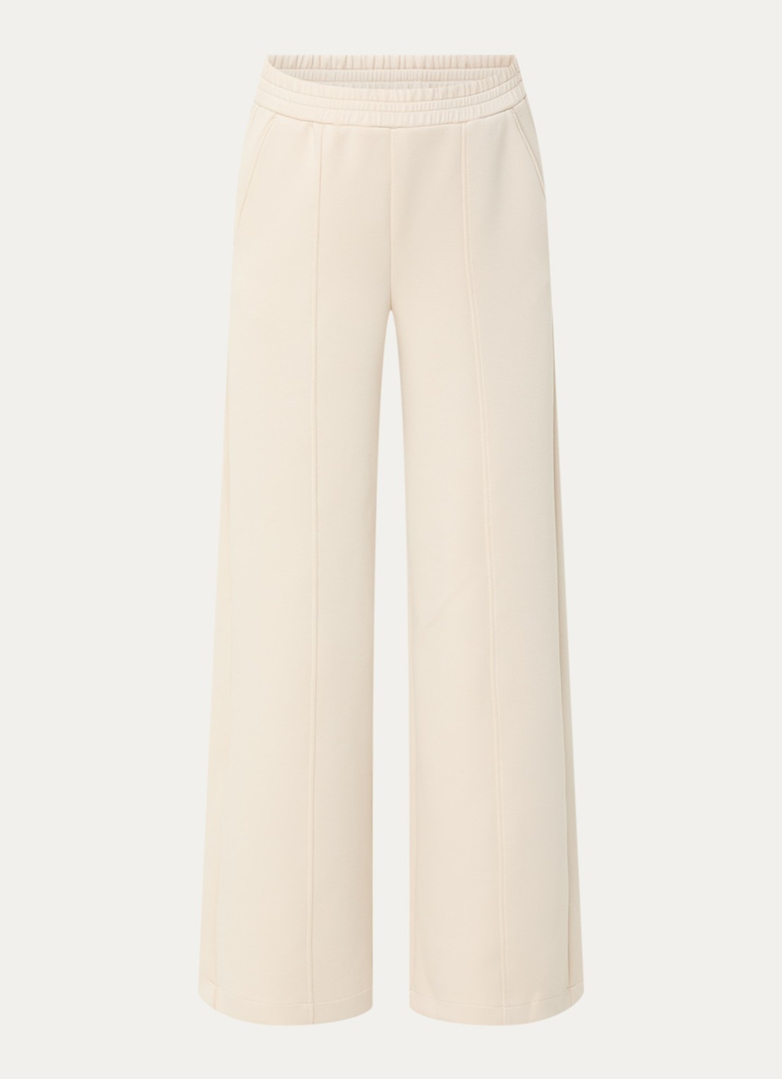 Pennyblack Attilia high waist wide fit broek met persplooi - voorkant 2 geelgoud