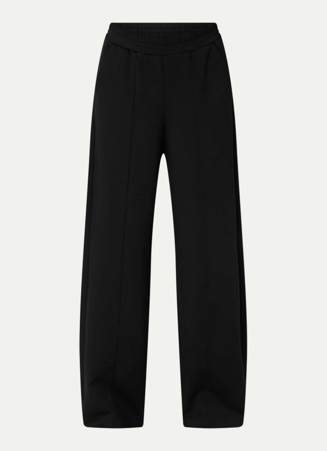 Pennyblack Attilia high waist wide fit broek met persplooi - voorkant 3 zwart
