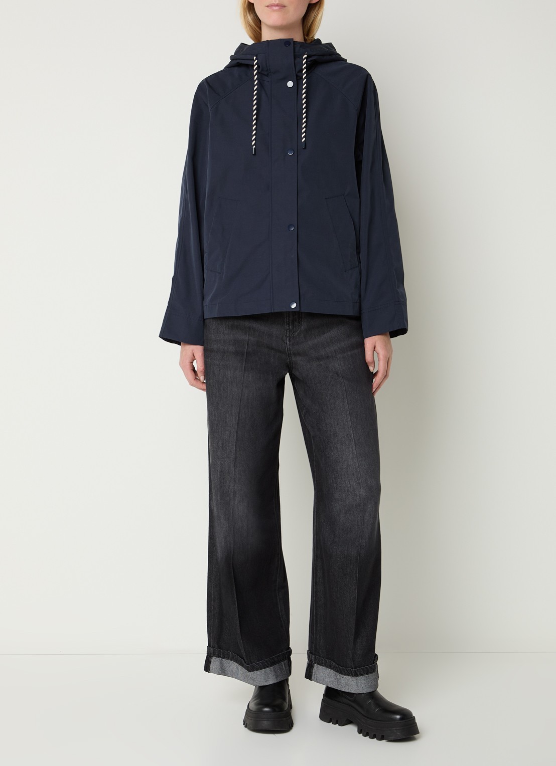 Pennyblack Balpino jack met capuchon en steekzakken - voorkant 2 donkerblauw
