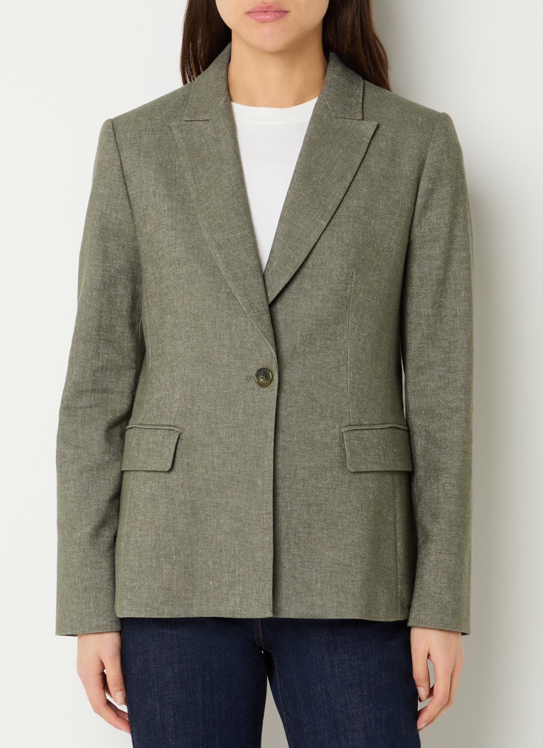 Pennyblack Blazer met schoudervulling en klepzakken - detail 4 lichtgroen