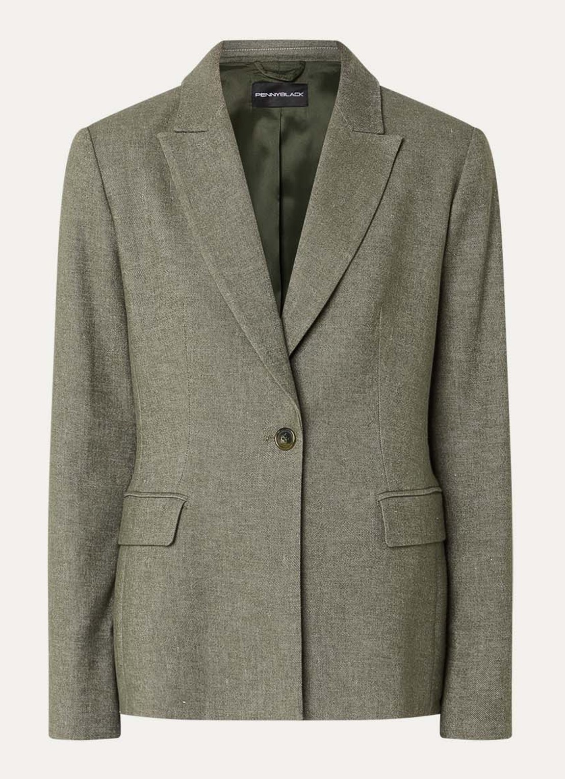 Pennyblack Blazer met schoudervulling en klepzakken - voorkant lichtgroen