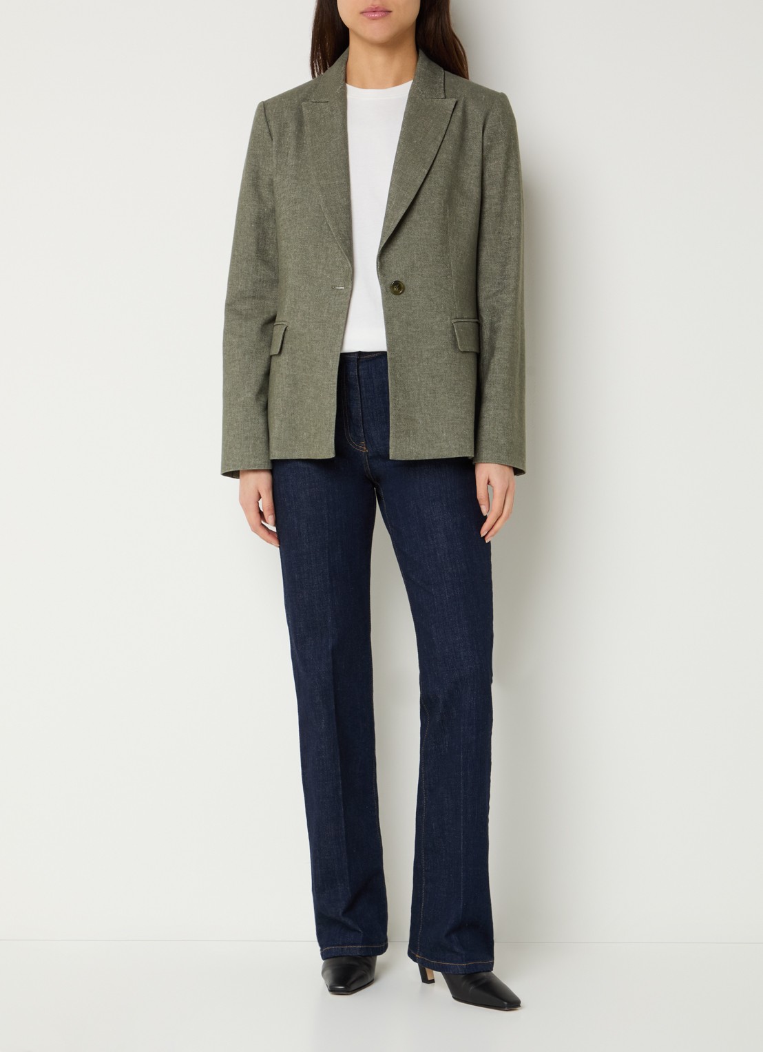 Pennyblack Blazer met schoudervulling en klepzakken - voorkant 2 lichtgroen