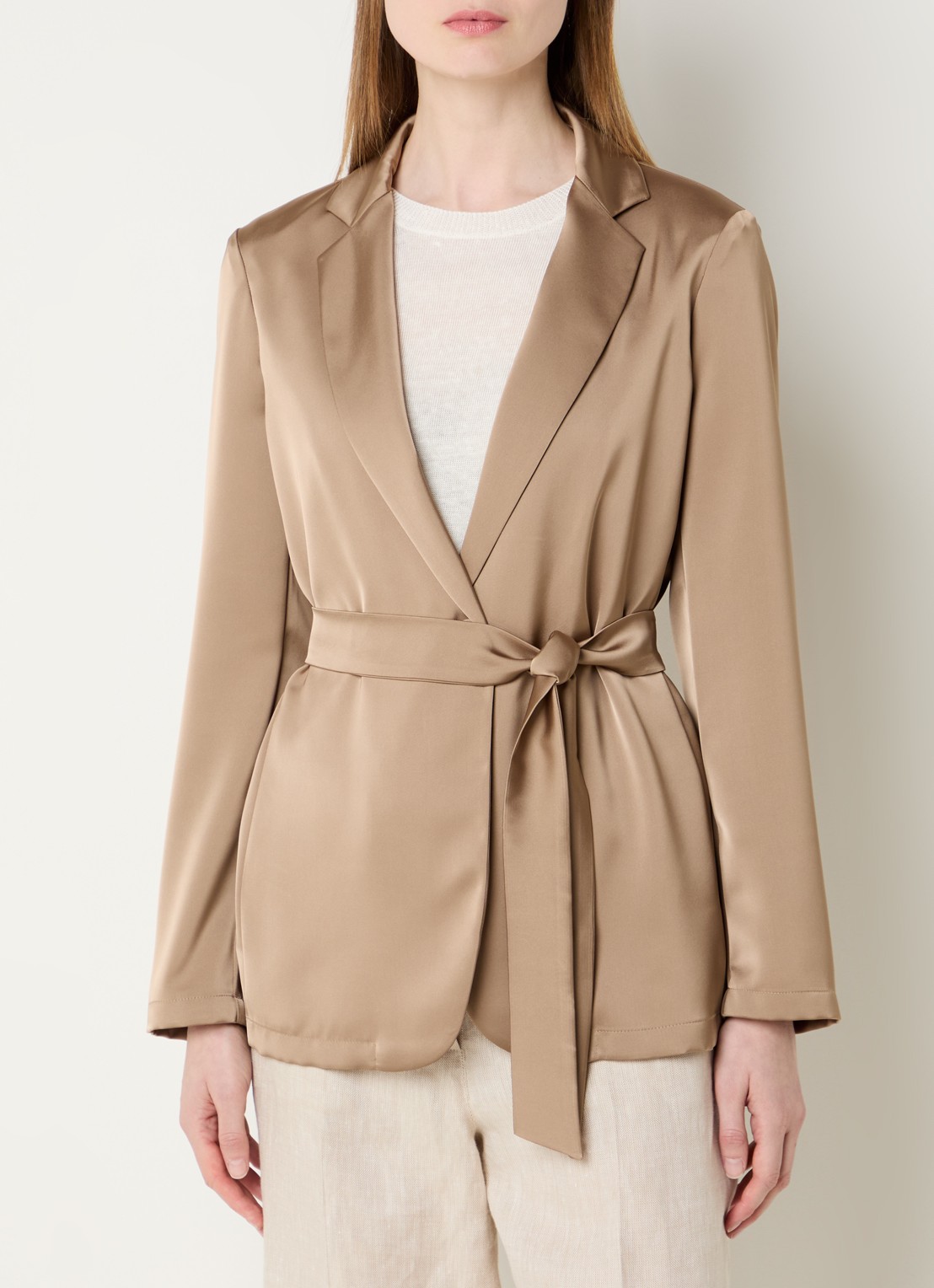 Pennyblack Blazer van satijn - detail 4 zand
