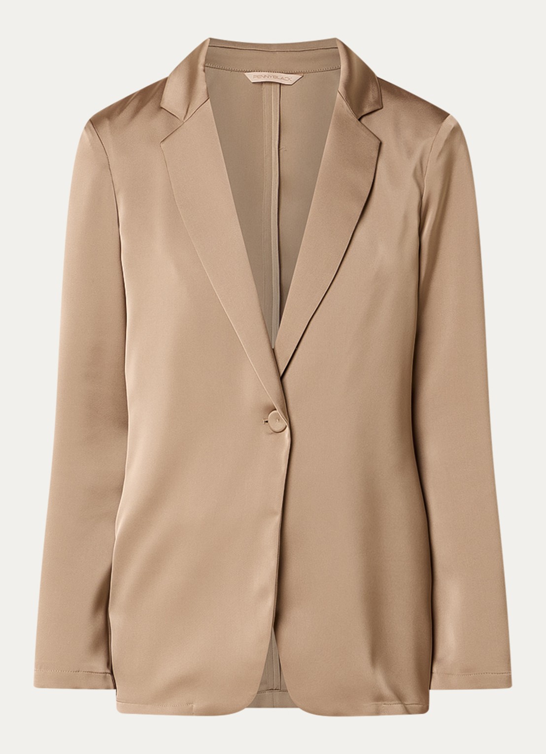 Pennyblack Blazer van satijn - voorkant 2 zand