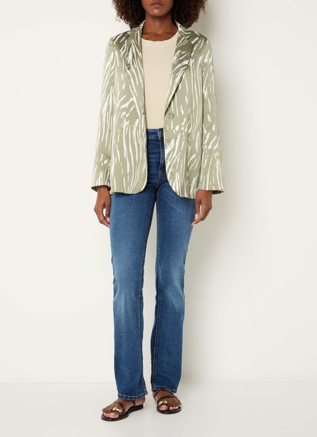 Pennyblack Blazer van satijn - voorkant 2 groen