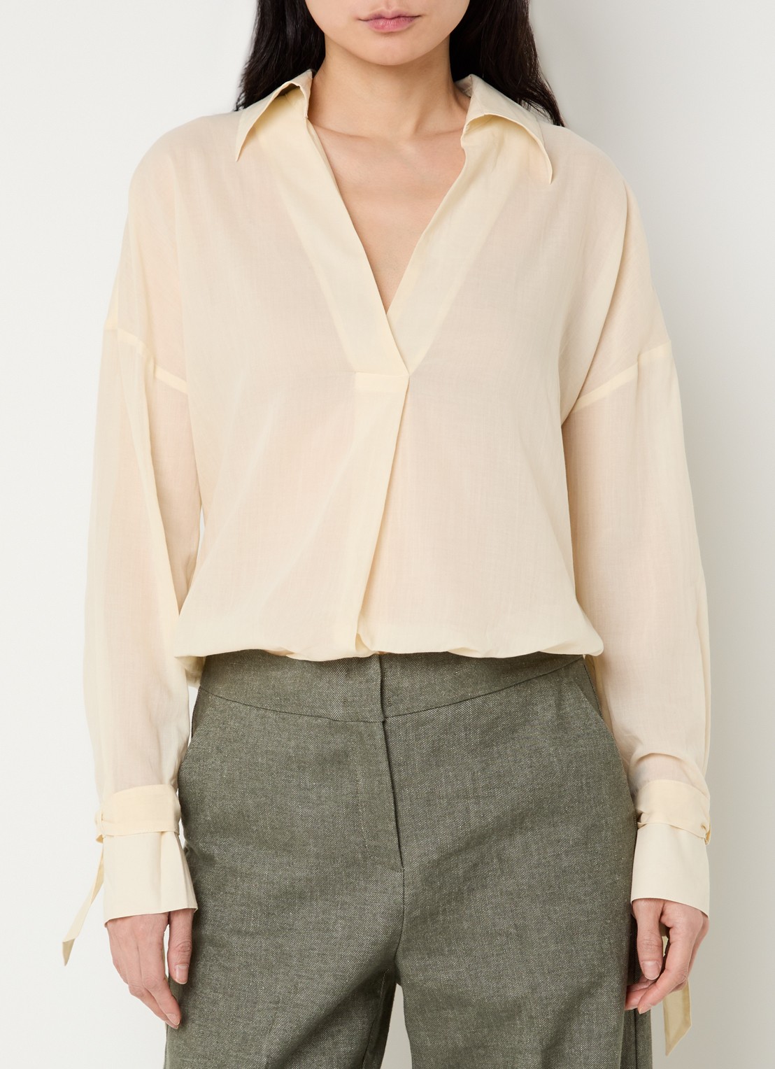 Pennyblack Blouse met V-hals - detail 3 ivoor