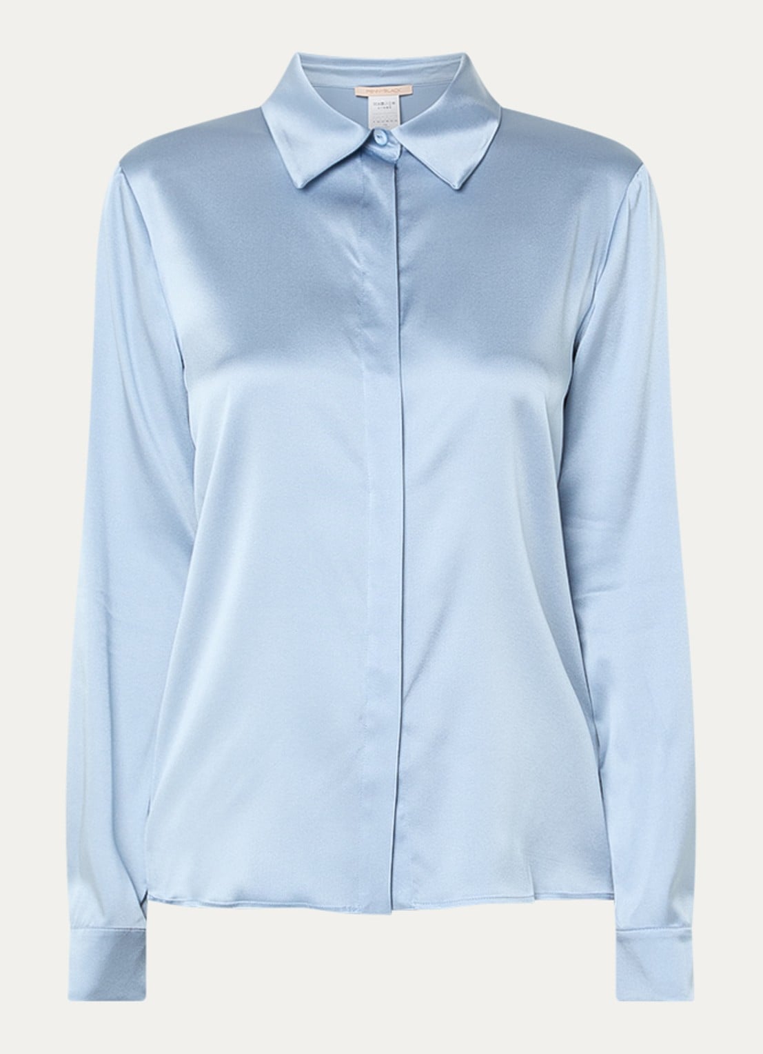 Pennyblack Blouse van satijn - voorkant 2 lichtblauw