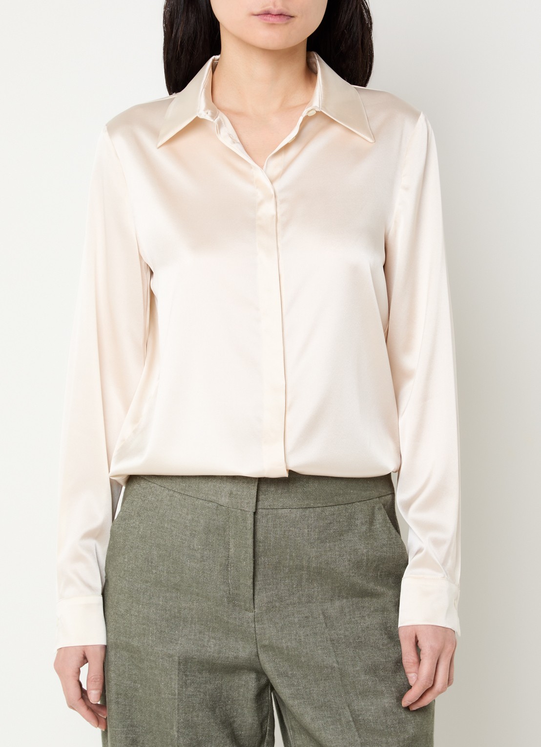 Pennyblack Blouse van satijn - detail 2 ivoor