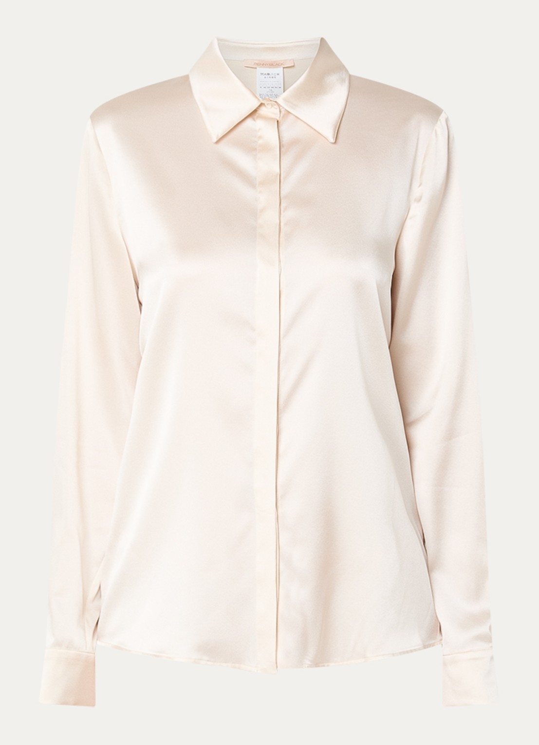 Pennyblack Blouse van satijn - voorkant 3 ivoor