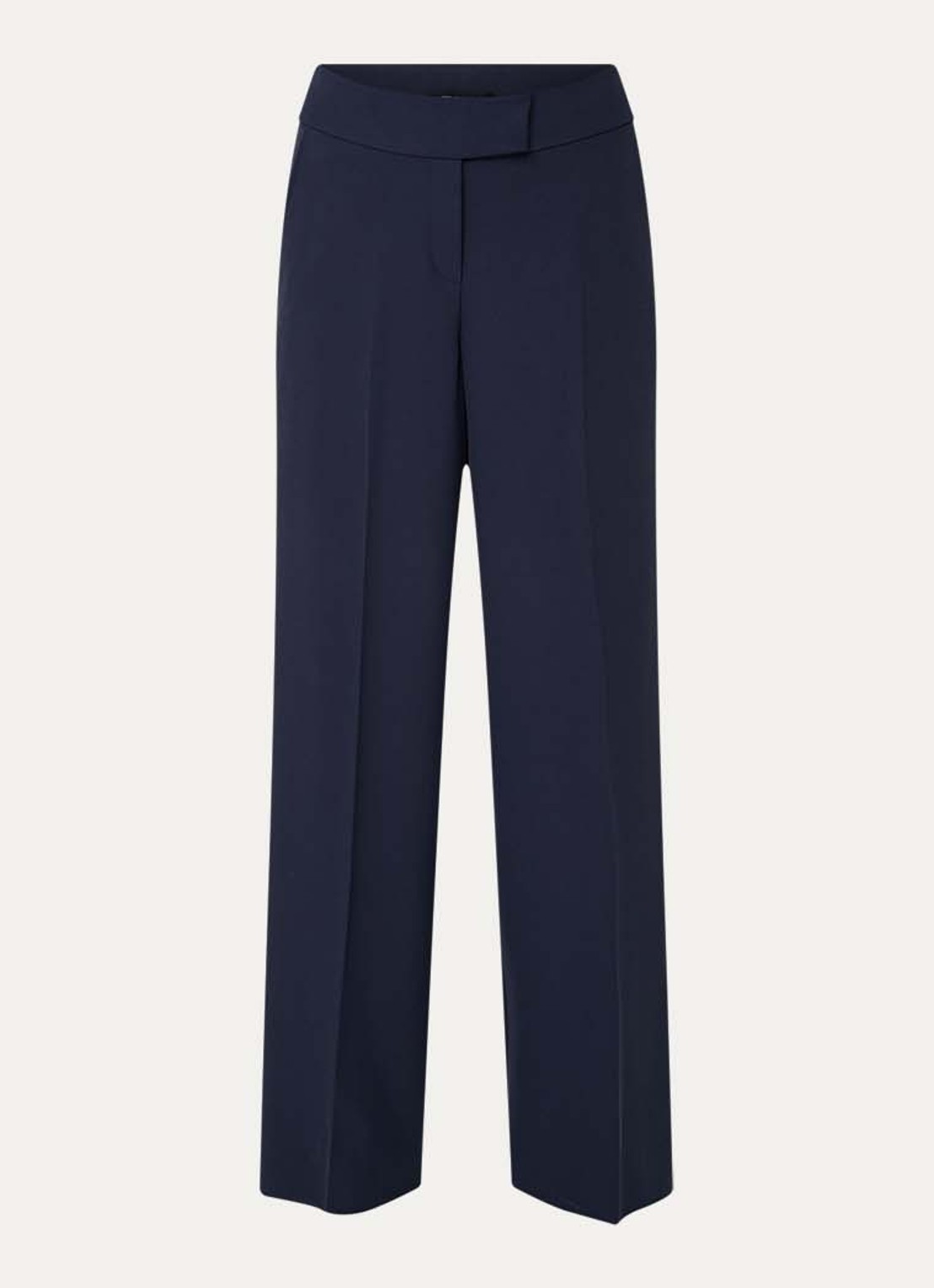 Pennyblack Cane mid waist wide fit pantalon met steekzakken - voorkant donkerblauw