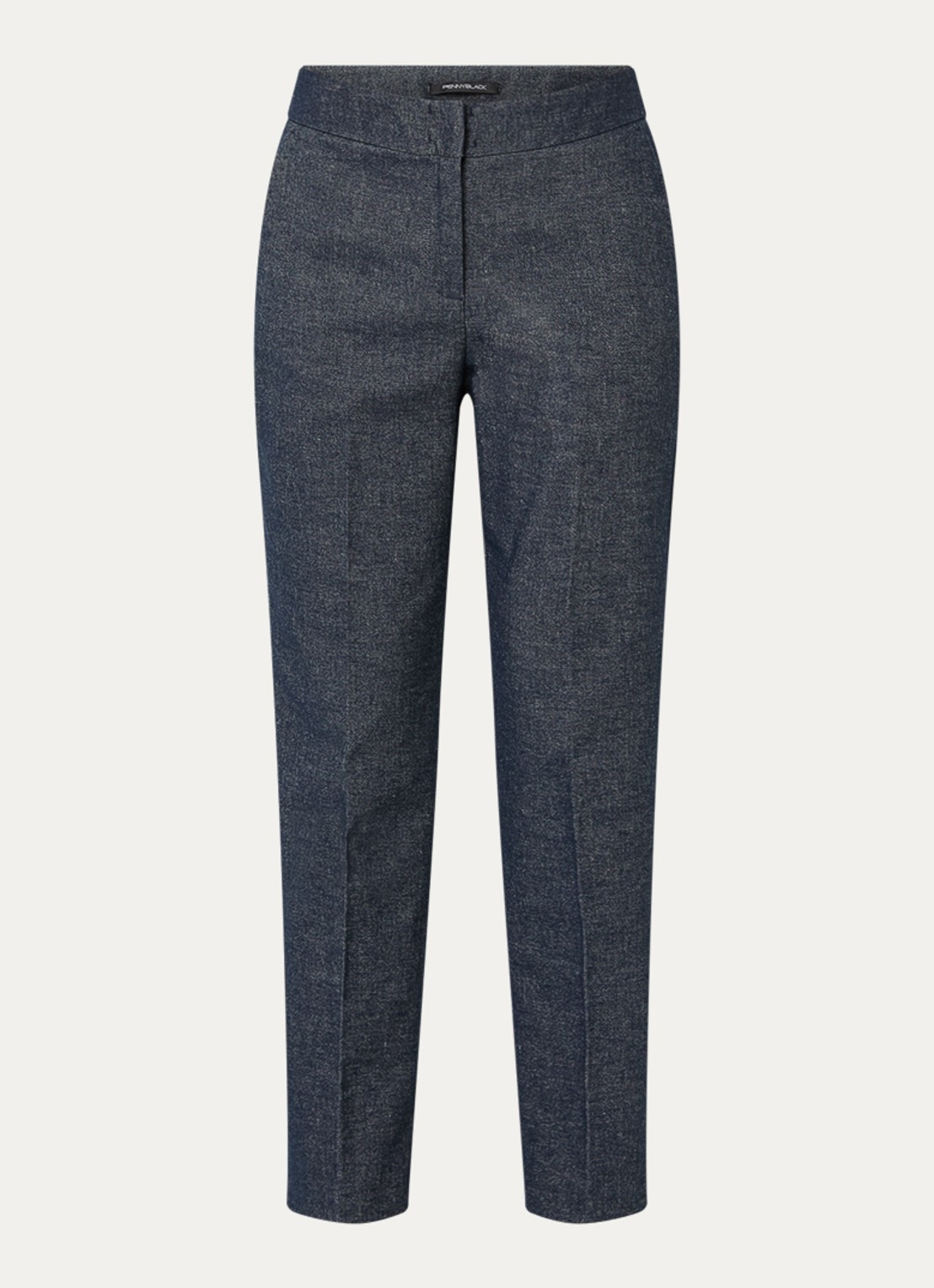Pennyblack Carezza high waist slim fit broek in linnenblend - voorkant indigo