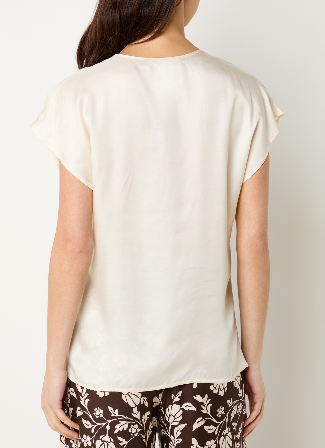 Pennyblack Chiffon top van satijn - achterkant 4 ivoor