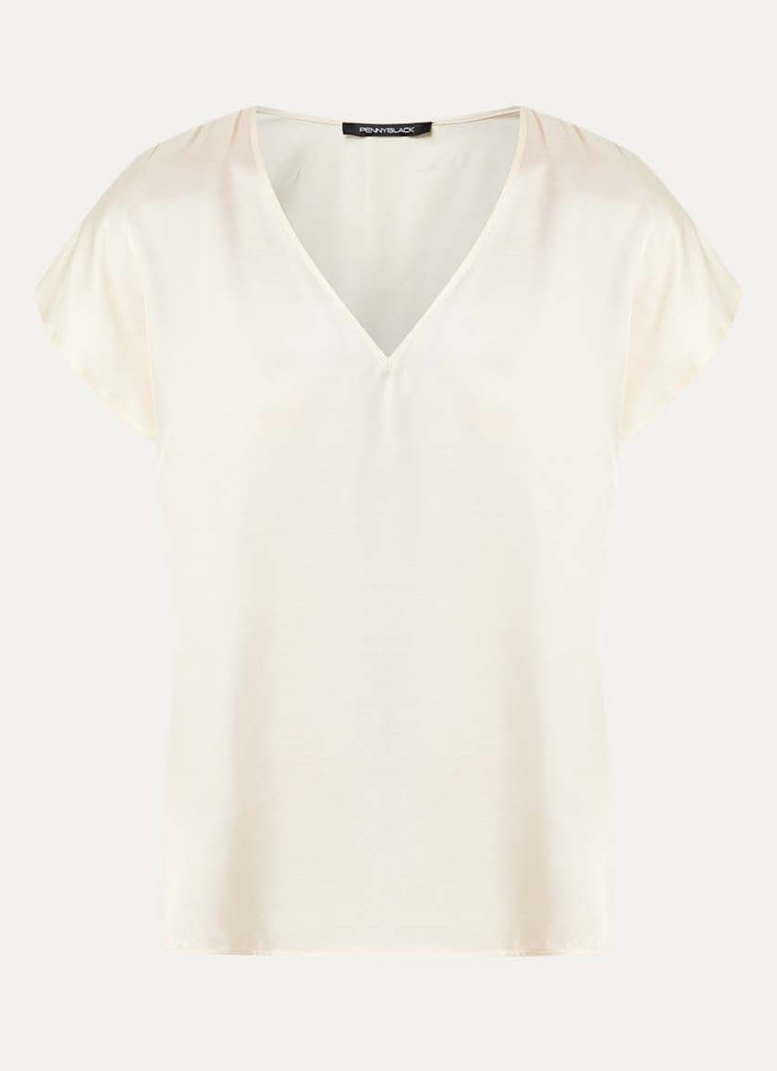 Pennyblack Chiffon top van satijn - voorkant ivoor