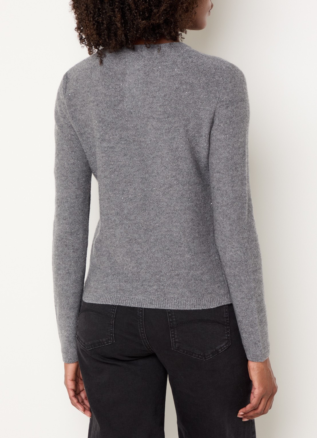 Pennyblack Ciclone fijngebreide pullover met pailletten  - achterkant 4 donkergrijs