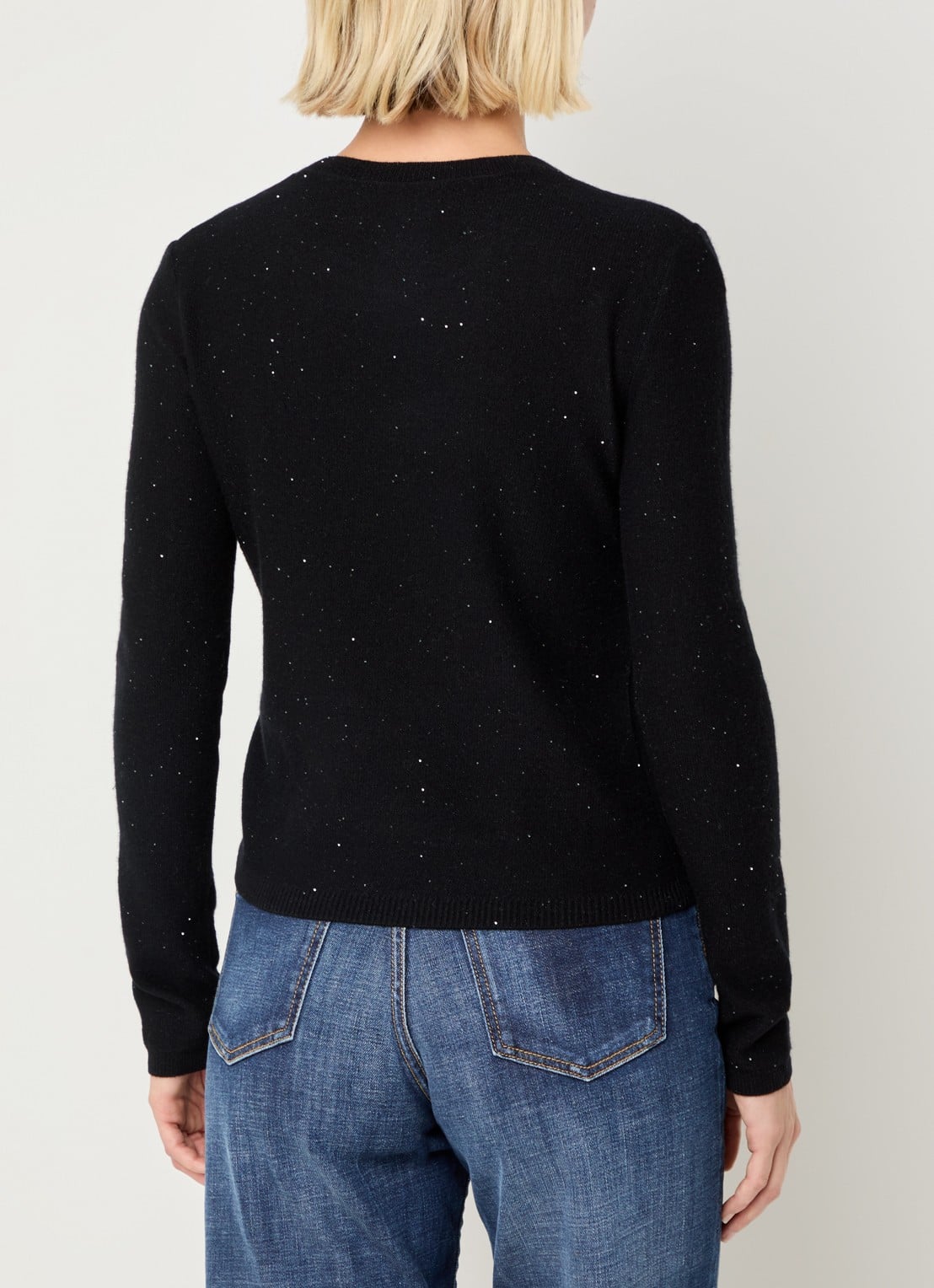 Pennyblack Ciclone fijngebreide pullover met pailletten  - achterkant 3 zwart