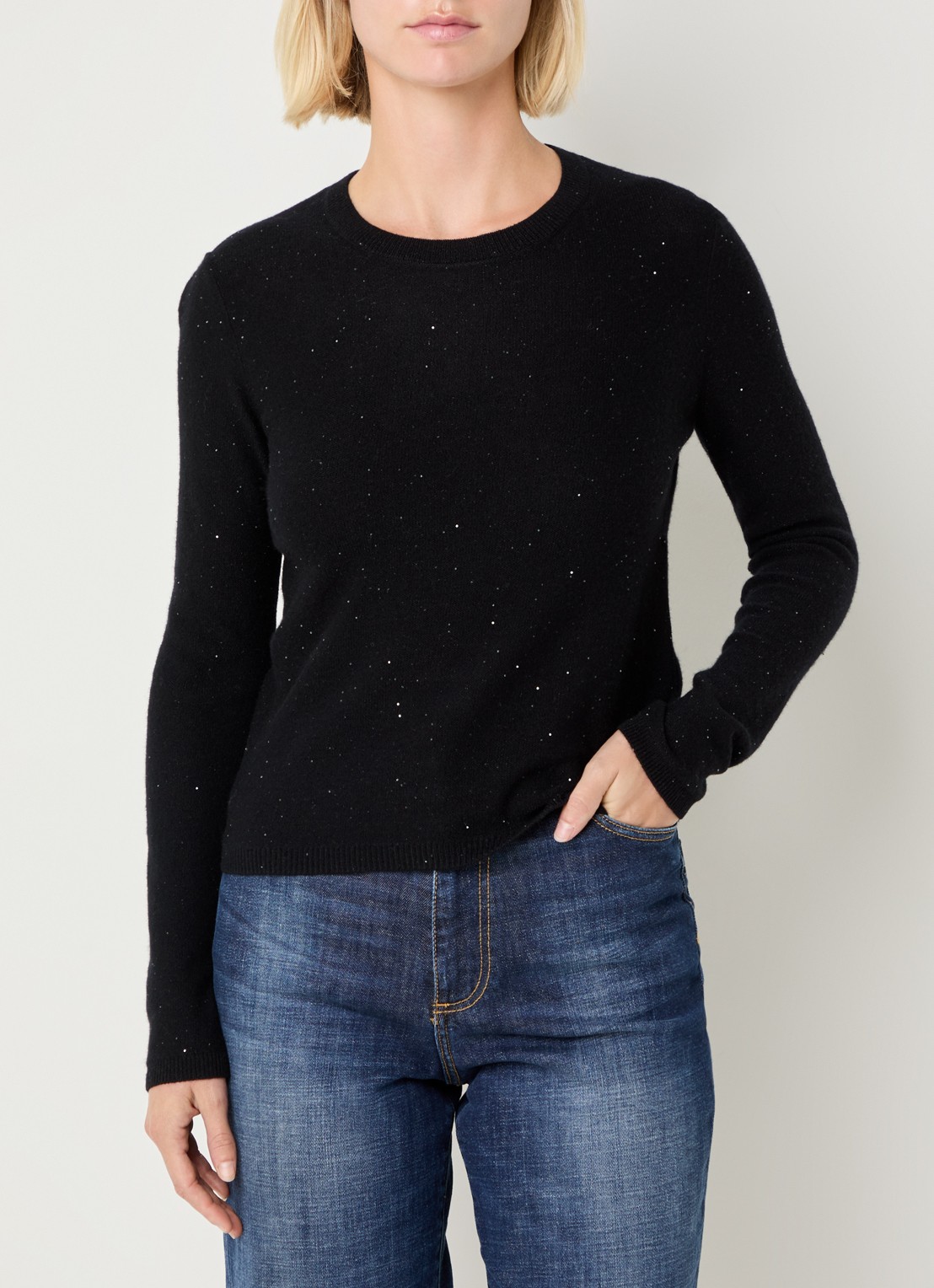 Pennyblack Ciclone fijngebreide pullover met pailletten  - detail 4 zwart