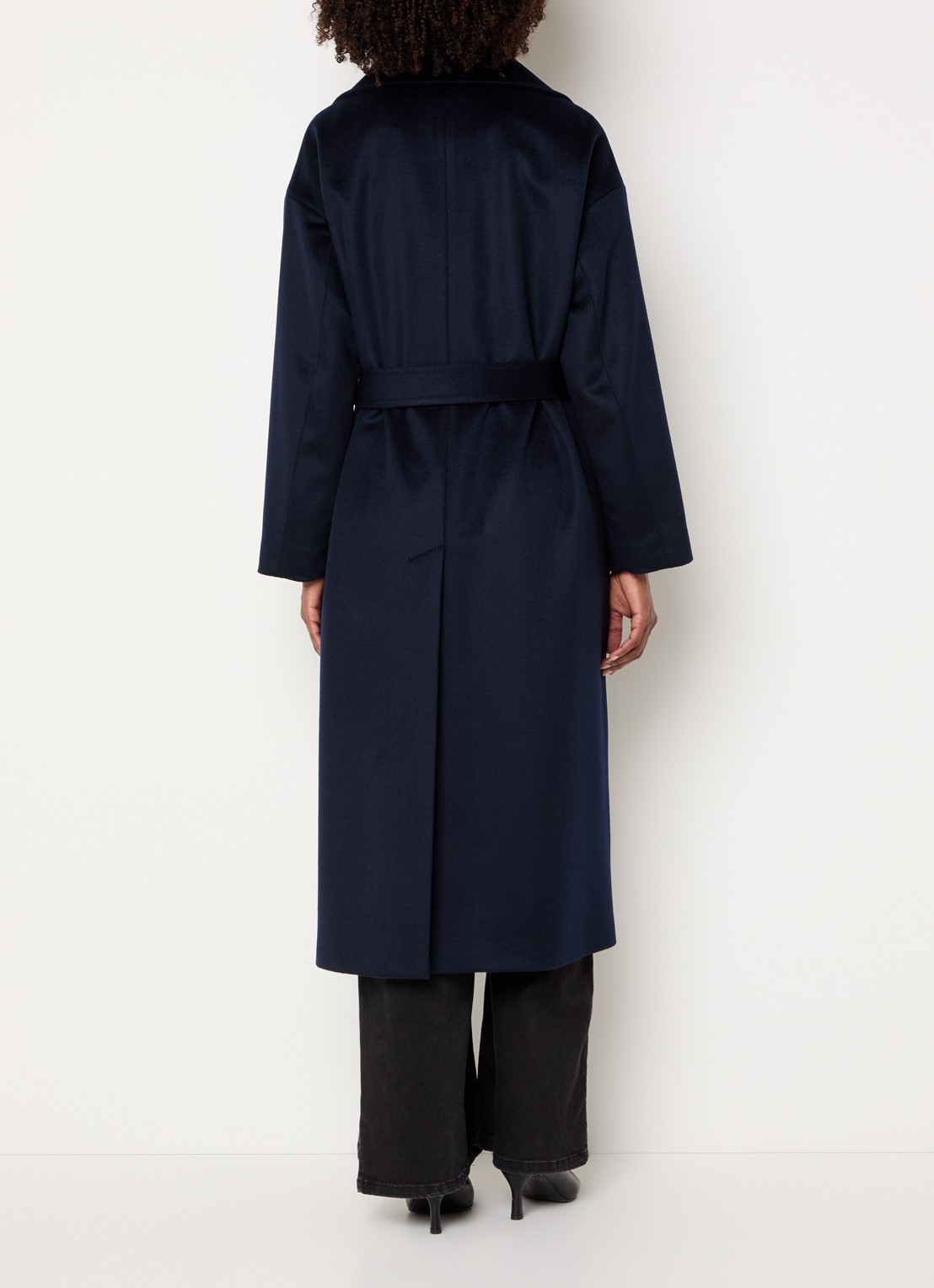 Pennyblack Cimelio mantel van wol met strikceintuur  - achterkant 3 donkerblauw