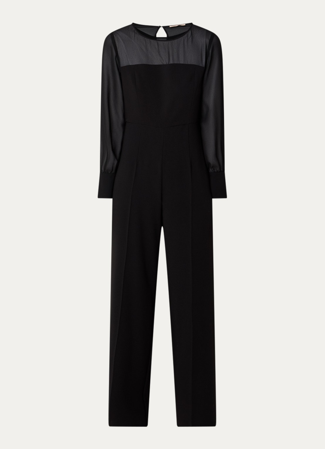 Pennyblack Como wide fit jumpsuit met details van mesh - voorkant zwart