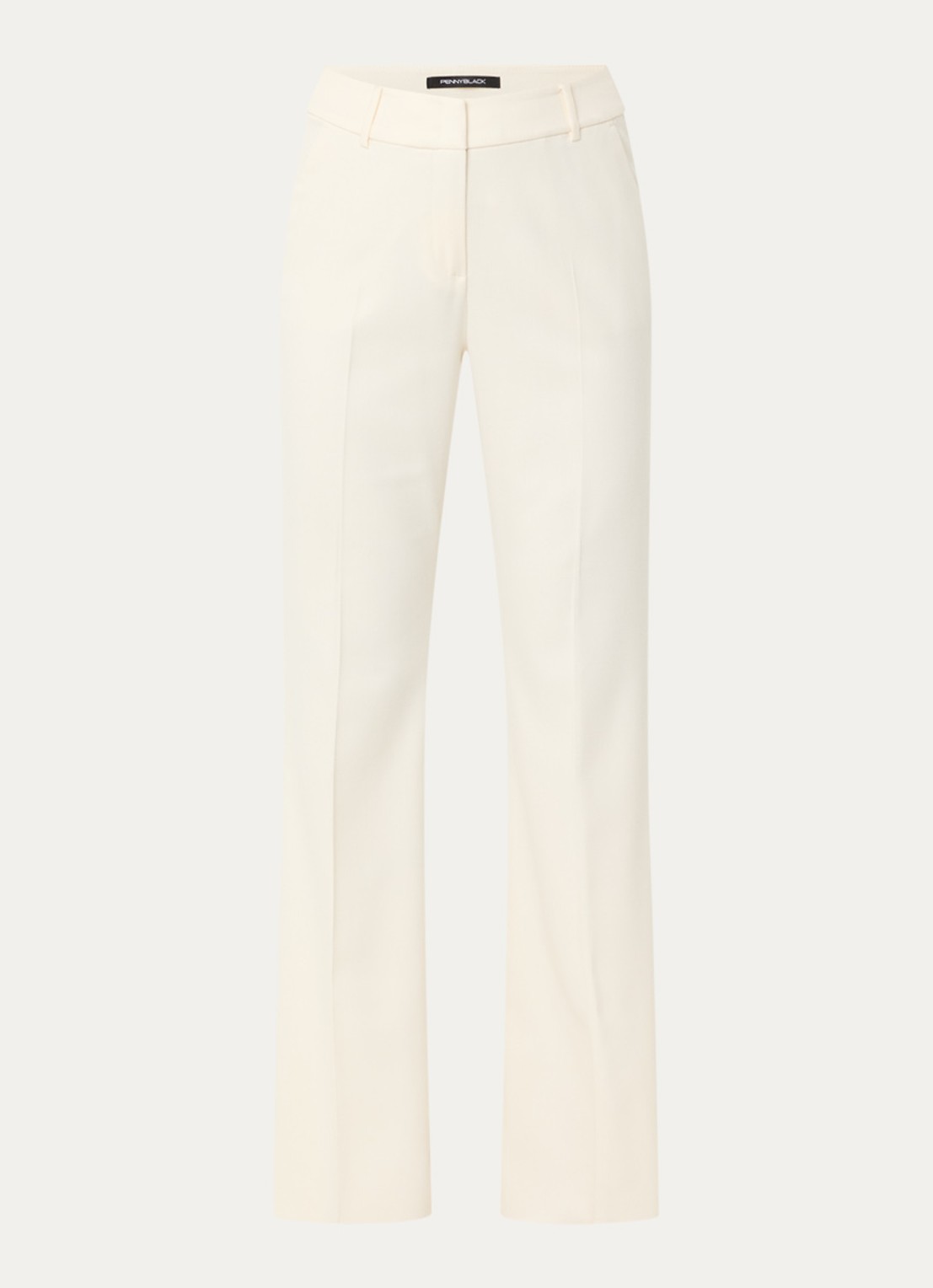 Pennyblack Dentice high waist straight fit pantalon met steekzakken - voorkant 2 creme