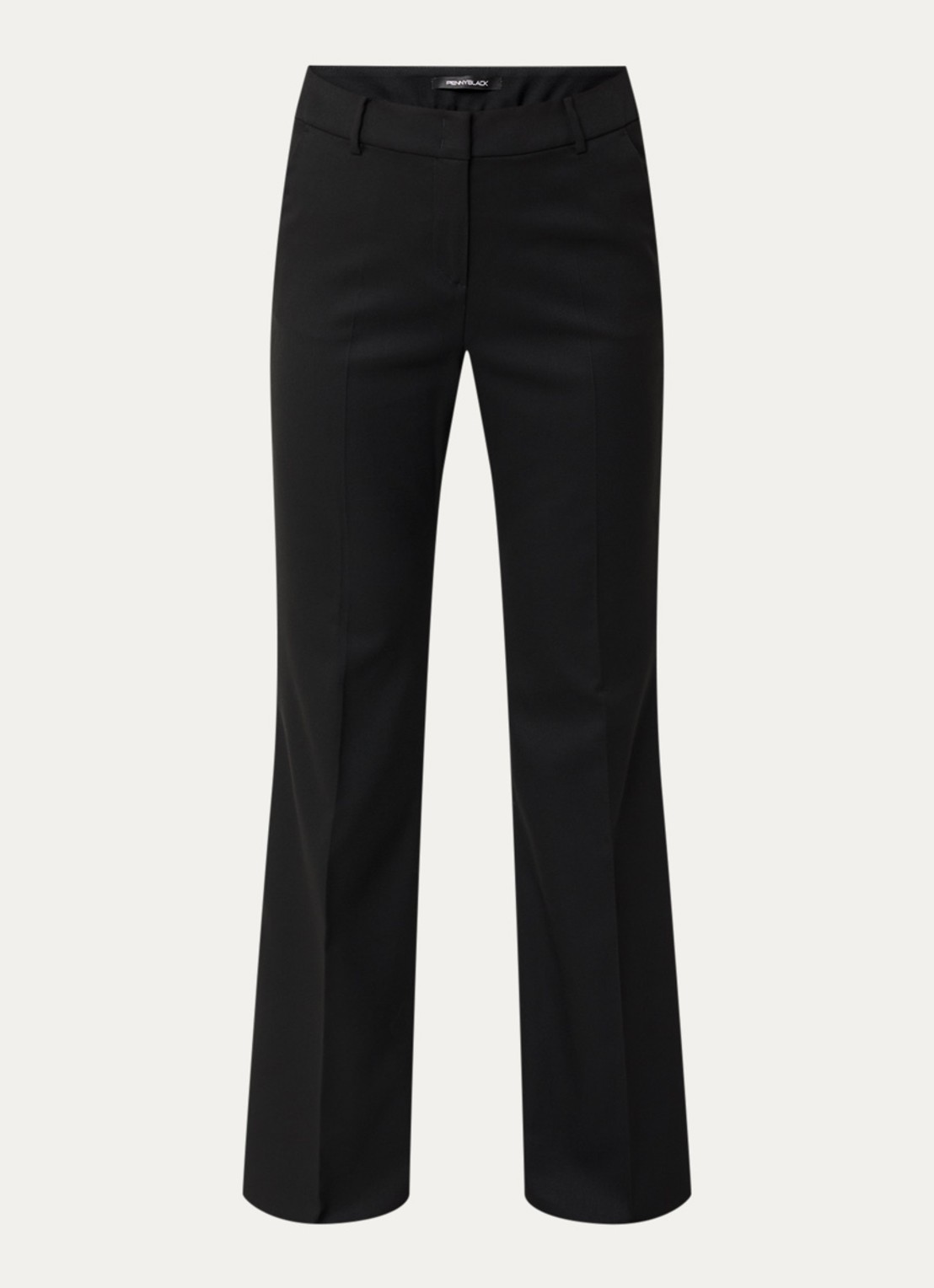 Pennyblack Dentice high waist straight fit pantalon met steekzakken - voorkant 3 zwart