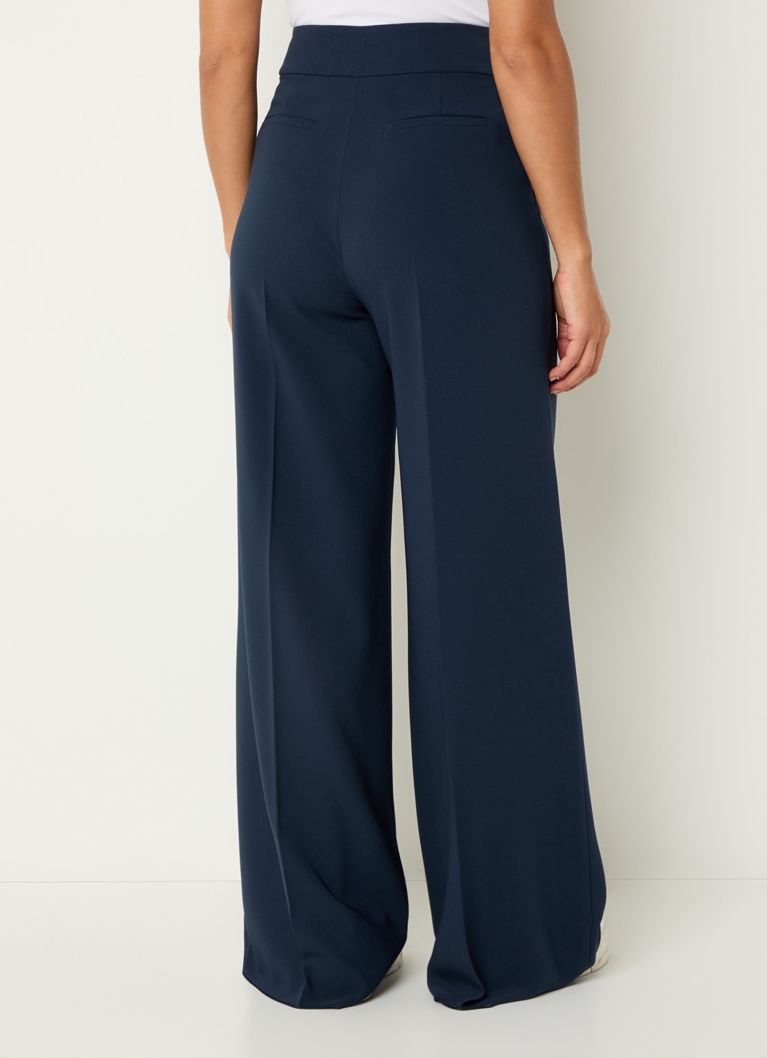 Pennyblack Emblema high waist wide fit pantalon met steekzakken - achterkant donkerblauw