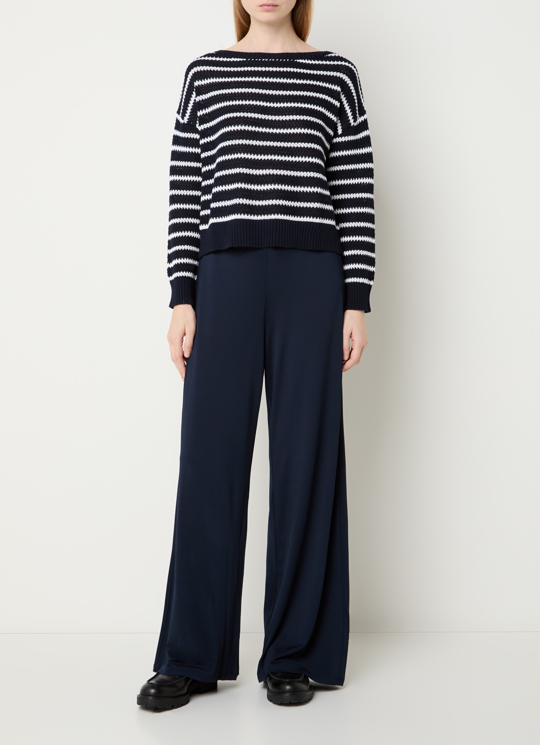 Pennyblack Gattini high waist loose fit pantalon - voorkant 4 donkerblauw