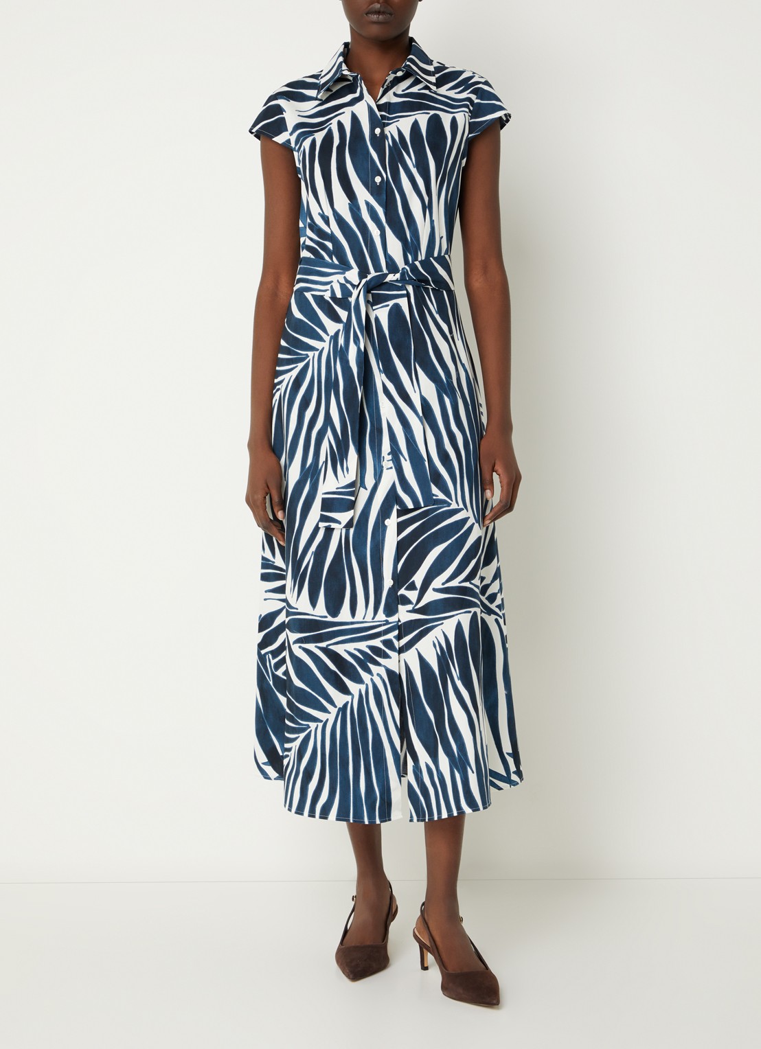 Pennyblack Gioire midi blousejurk met print - detail 4 indigo