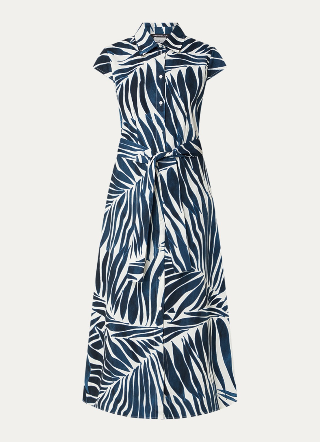 Pennyblack Gioire midi blousejurk met print - voorkant 2 indigo