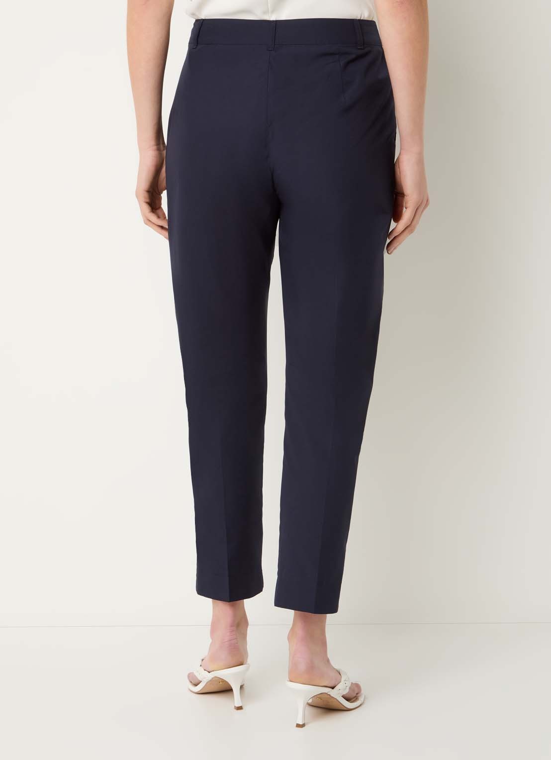 Pennyblack High waist slim fit cropped chino met steekzakken - achterkant donkerblauw