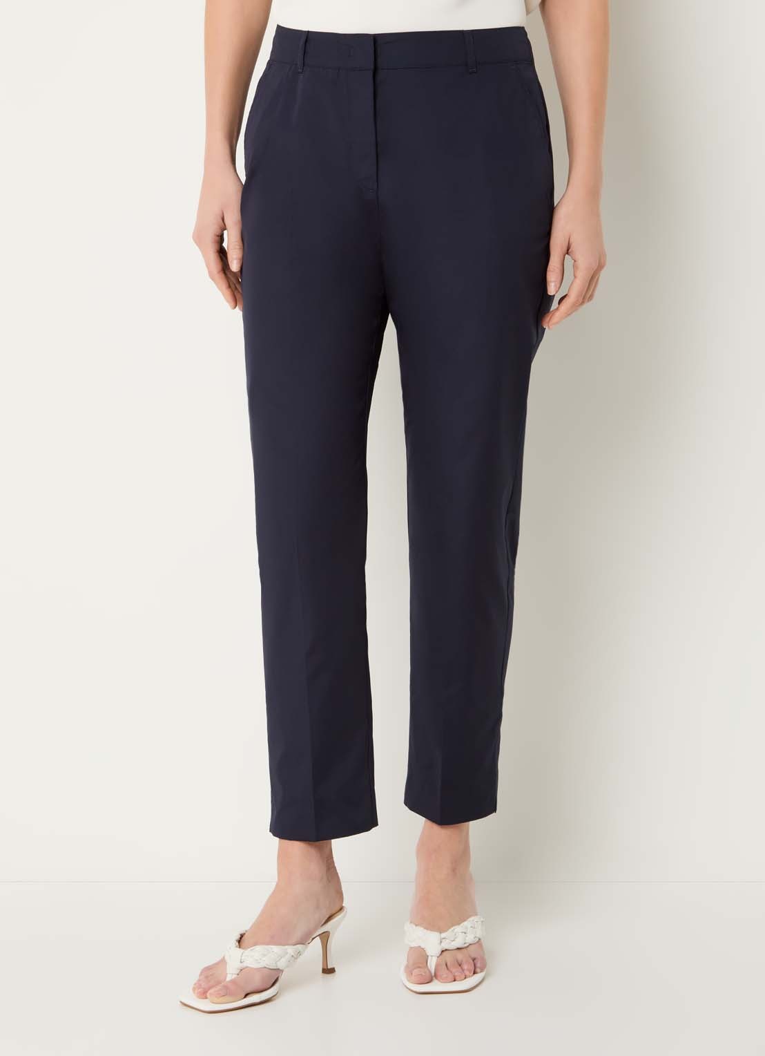 Pennyblack High waist slim fit cropped chino met steekzakken - detail 4 donkerblauw