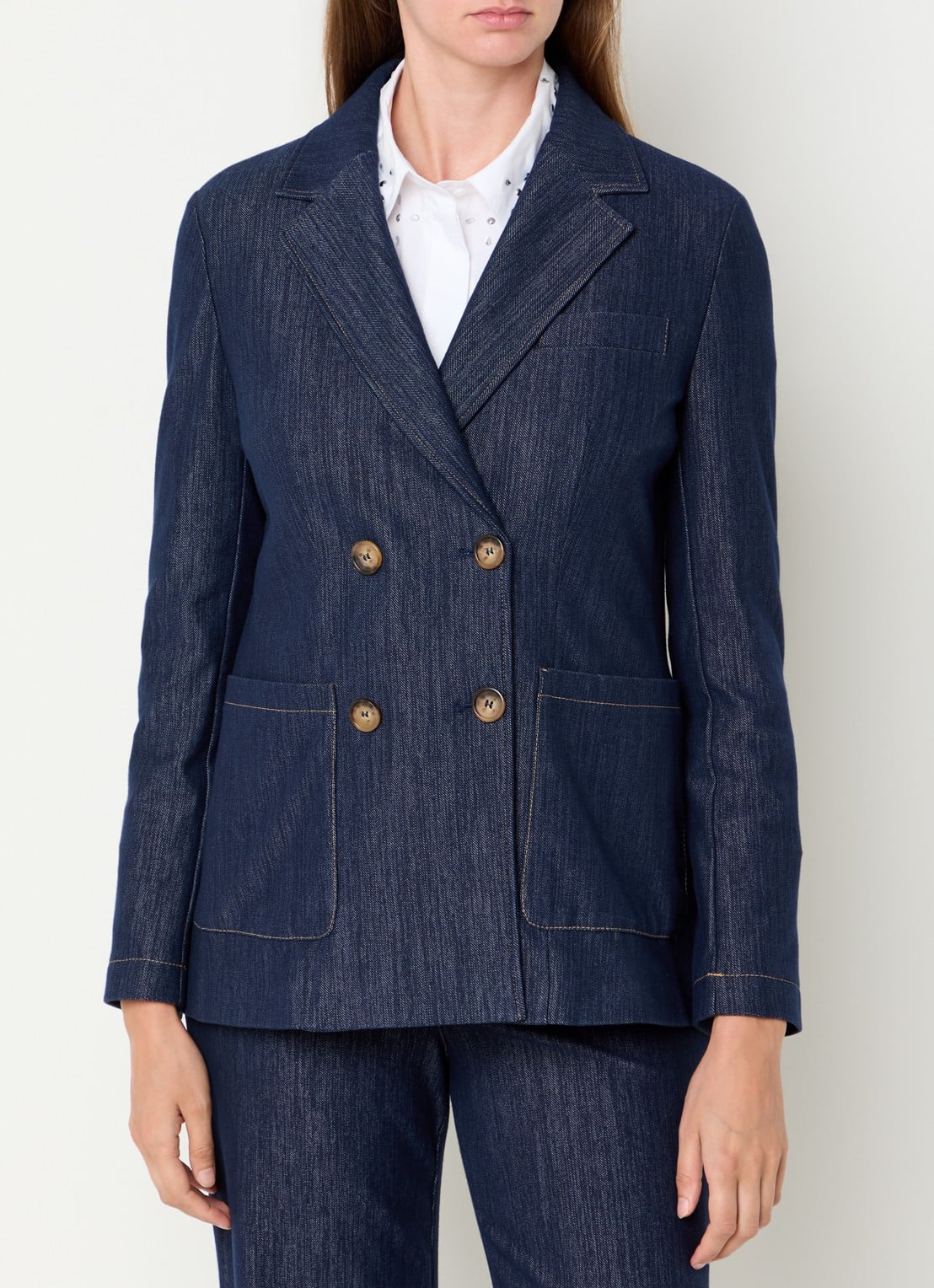 Pennyblack Iliade double-breasted blazer met opgestikte zakken - detail donkerblauw