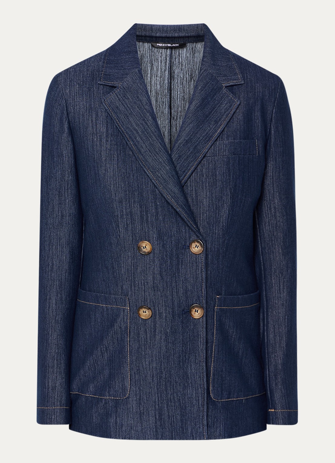 Pennyblack Iliade double-breasted blazer met opgestikte zakken - voorkant 2 donkerblauw