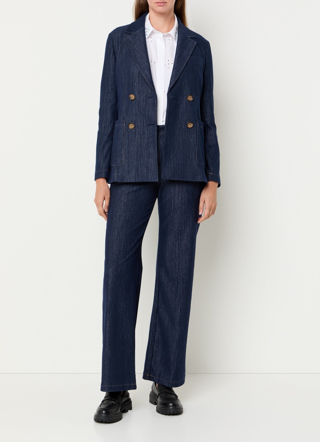 Pennyblack Iliade double-breasted blazer met opgestikte zakken - voorkant 3 donkerblauw